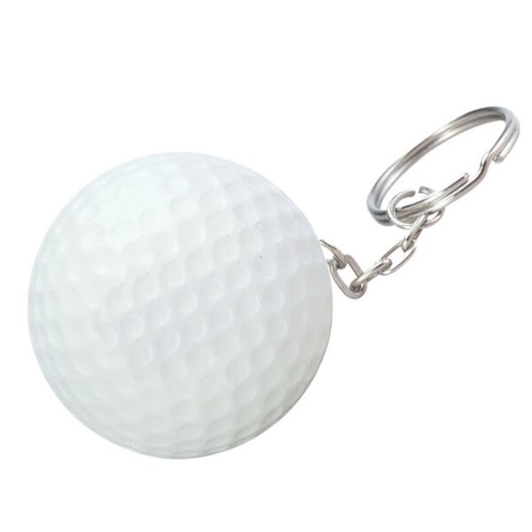 Golf Ball Shape Stress Ball Keychain Thumbnail