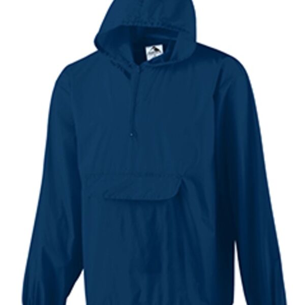 Hooded Nylon Half Zip Pullover Pouch Jacket Thumbnail